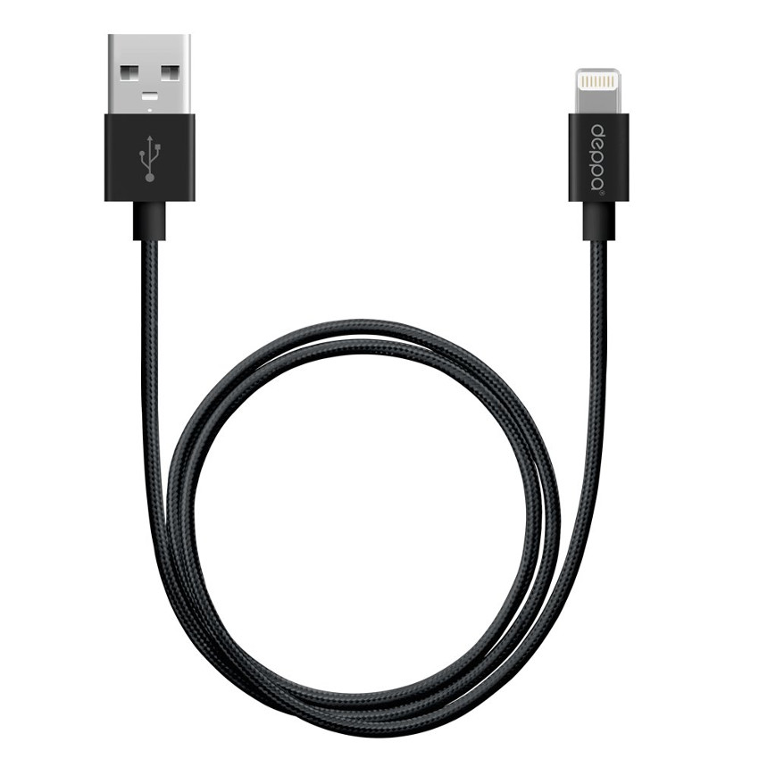 фото Аксессуар Deppa USB - Lightning 1.2m MFI Black 72255