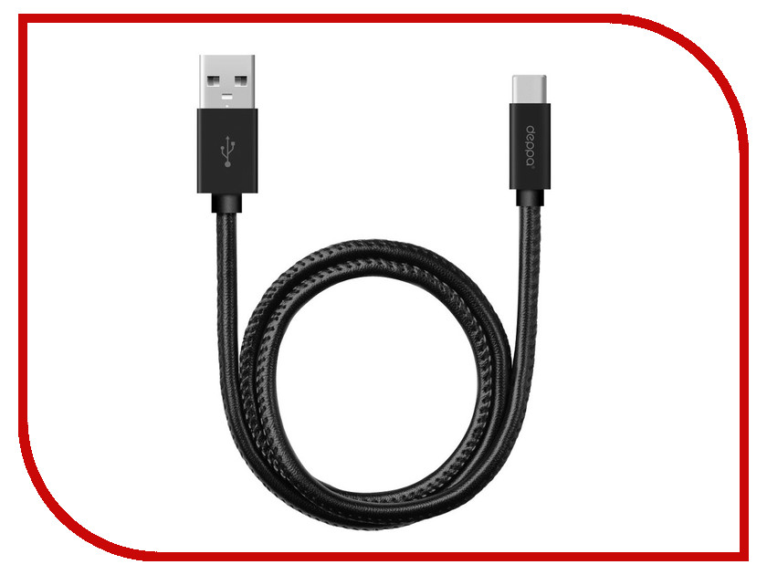 

Аксессуар Deppa USB - Type-C 1.2m Leather Black 72270