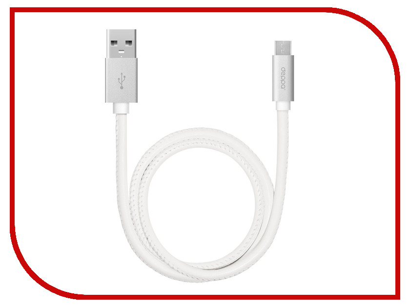 

Аксессуар Deppa USB - microUSB 1.2m Leather White 72269