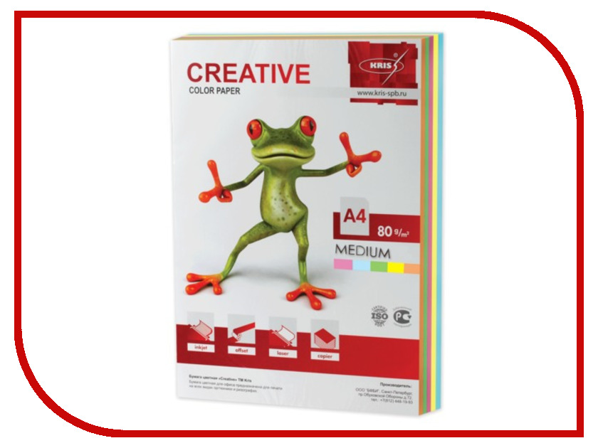 

Бумага Kris Creative color A4 80g/m2 250 листов Medium Multicolor 110512