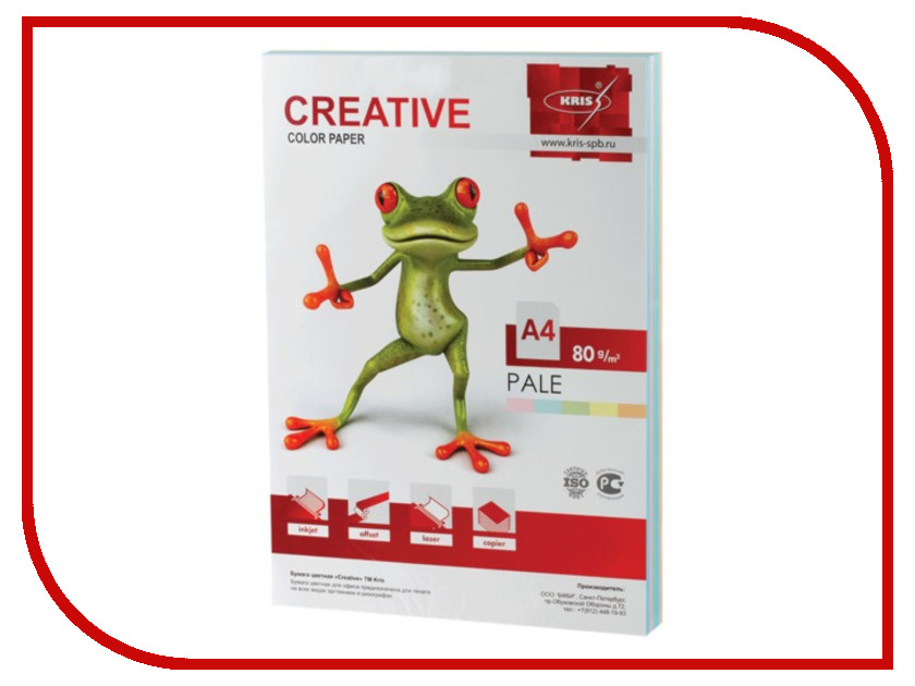 

Бумага Kris Creative color A4 80g/m2 250 листов Pastel Multicolor 110503