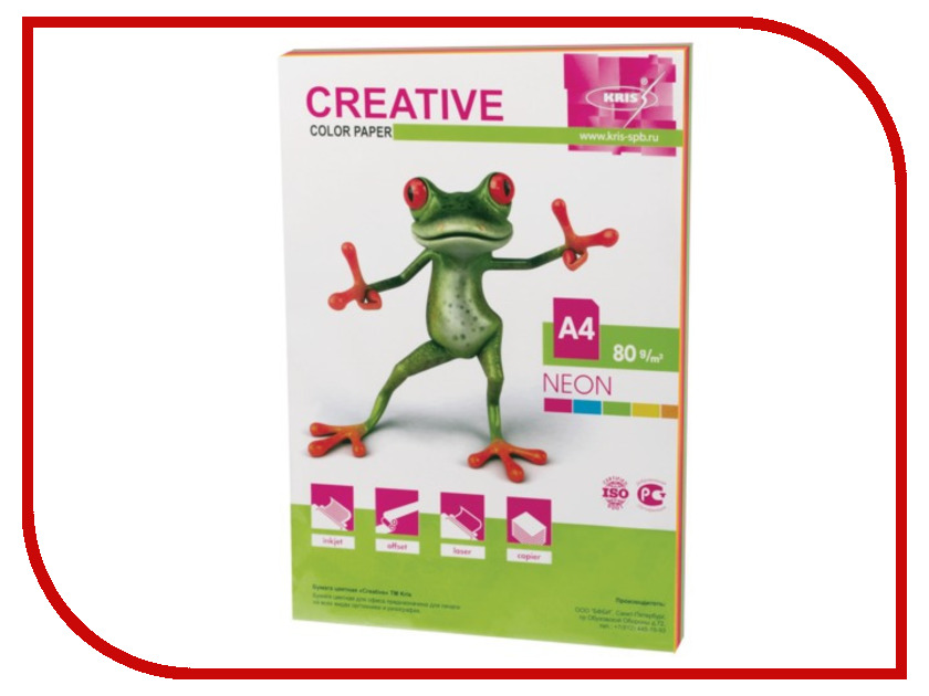 

Бумага Kris Creative color A4 80g/m2 50 листов Neon Multicolor 110513
