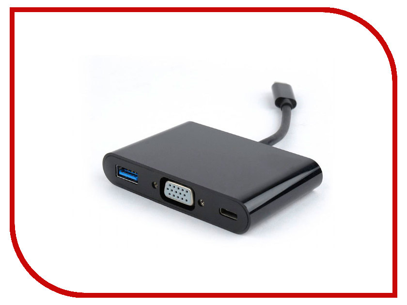 фото Адаптер Gembird Cablexpert 3 in 1 USB-C to VGA + USB3 + USB-C A-CM-VGA3in1-01