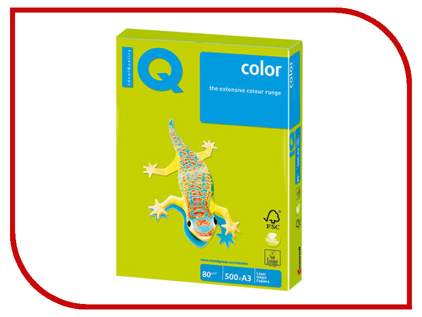 

Бумага IQ Color A3 80g/m2 500 листов Neon Green NEOGN 110783