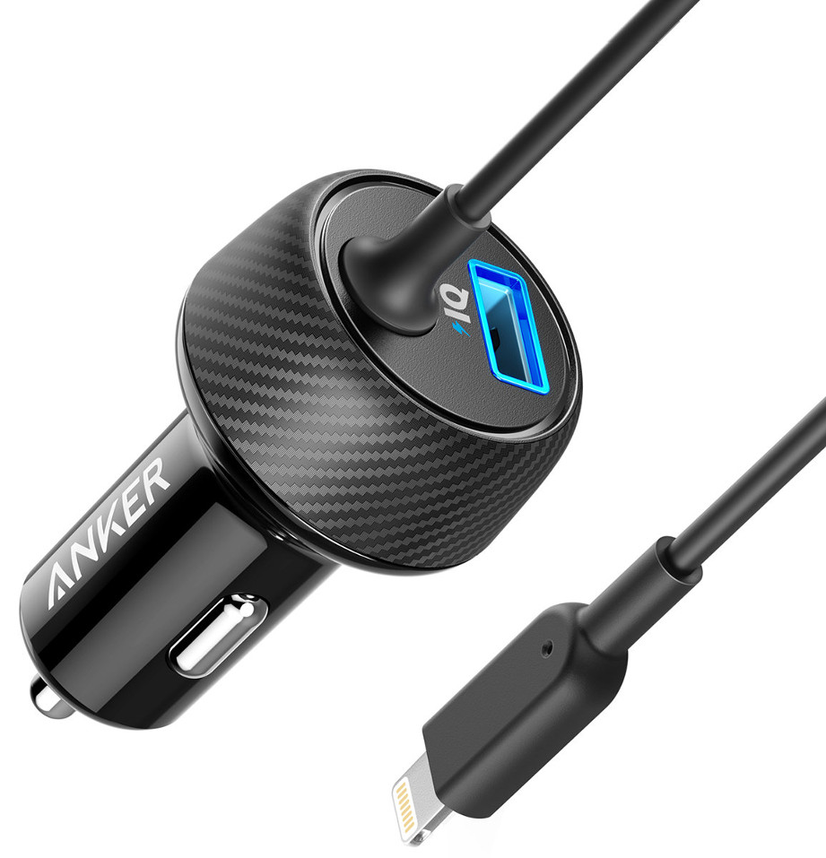 

Зарядное устройство Anker PowerDrive 2 Elite with Lightning Connector Black A2214H11, A2214H11