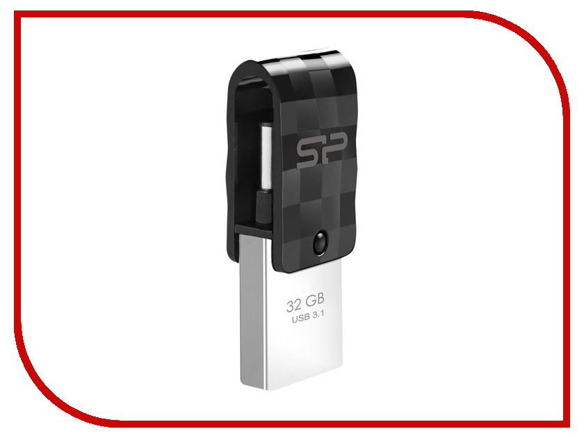 

USB Flash Drive 32Gb - Silicon Power Mobile C31 USB 3.1 / USB Type-C Black SP032GBUC3C31V1K, Mobile C31 SP032GBUC3C31V1K