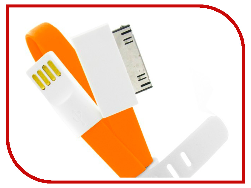 

Аксессуар USB кабель Krutoff для APPLE iPhone 4/4S 1m с магнитом Orange 14120