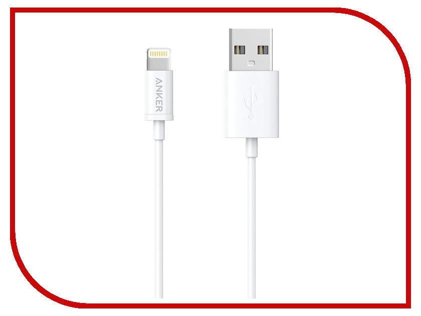 

Аксессуар Anker USB - Lightning MFI 90cm White A7101H22