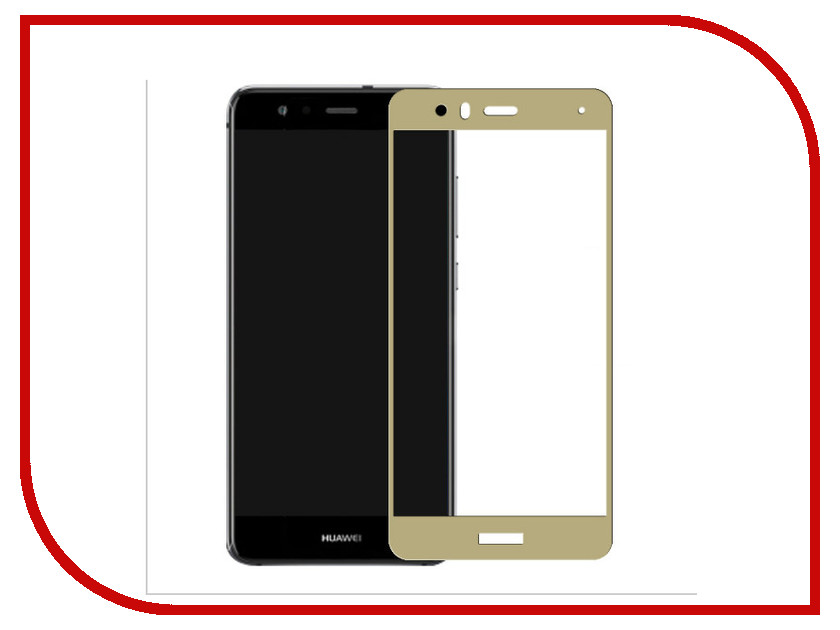 

Аксессуар Защитное стекло Huawei P10 Lite Onext с рамкой Gold 41383