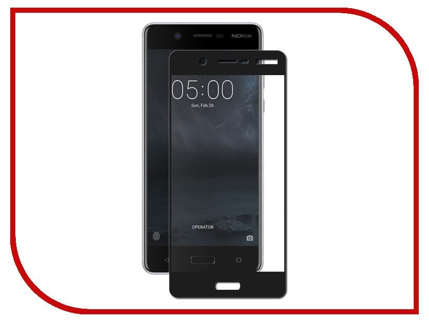 

Аксессуар Защитное стекло Nokia 5 Onext с рамкой Black 41453