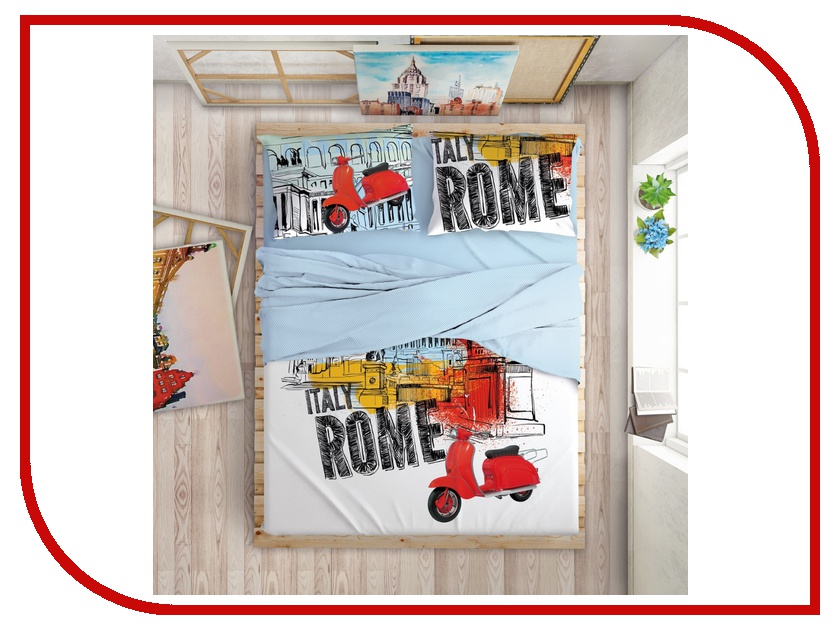 

Постельное белье LOVE ME Holliday in Rome Комплект Евро Перкаль 711041