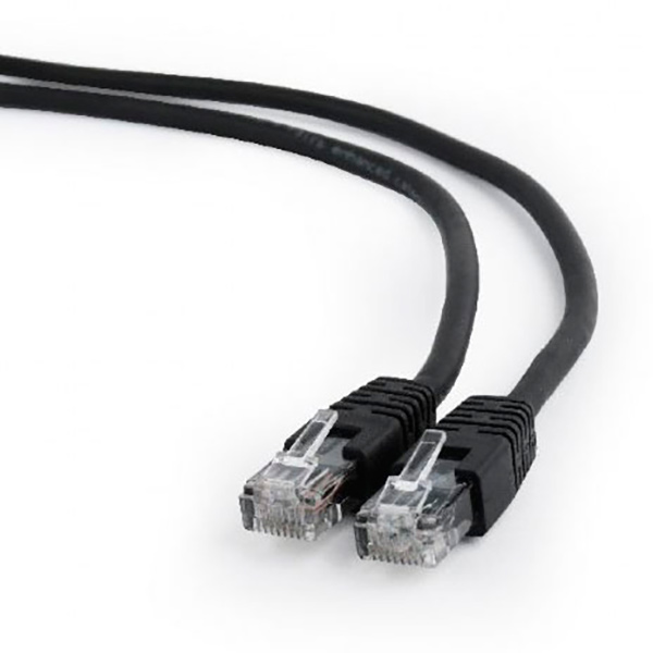 Сетевой кабель Gembird Cablexpert UTP cat.6 0.5m Black PP6U-0.5M/BK кабель gembird cablexpert cc tc2x0 75 15m 15m transparent