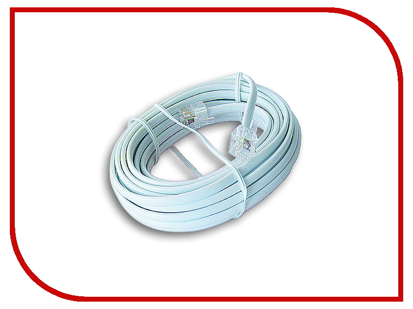 

Сетевой кабель Gembird TC6P4C-3M 3m White - телефонный