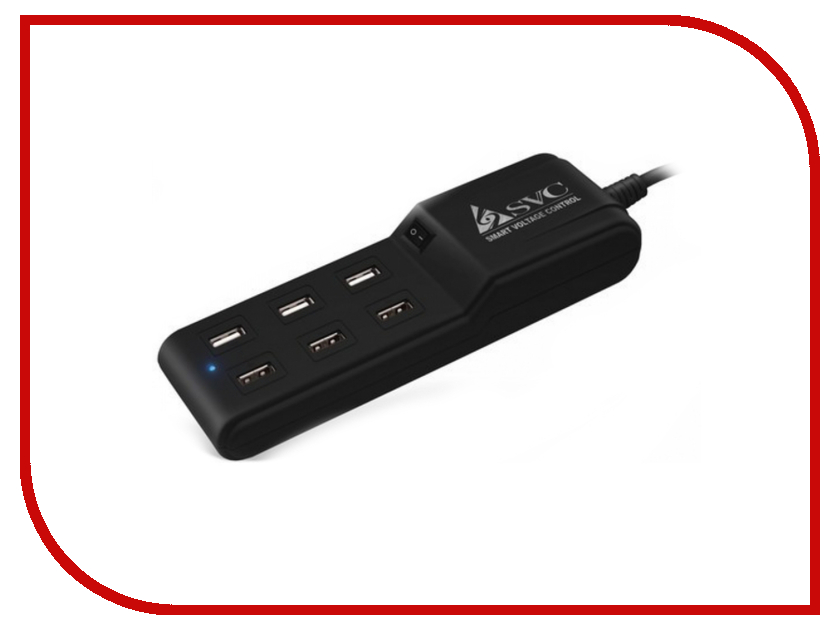 

Зарядное устройство SVC MCH6 6-ports 2A/1.5A/1A/1A/0.8A/0.8A Black