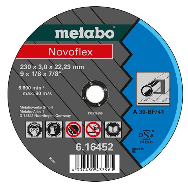 Диск Metabo Novoflex 230x3.0 616452000 круг обдирочный metabo 616460000 сталь novoflex 115x6 0мм а30