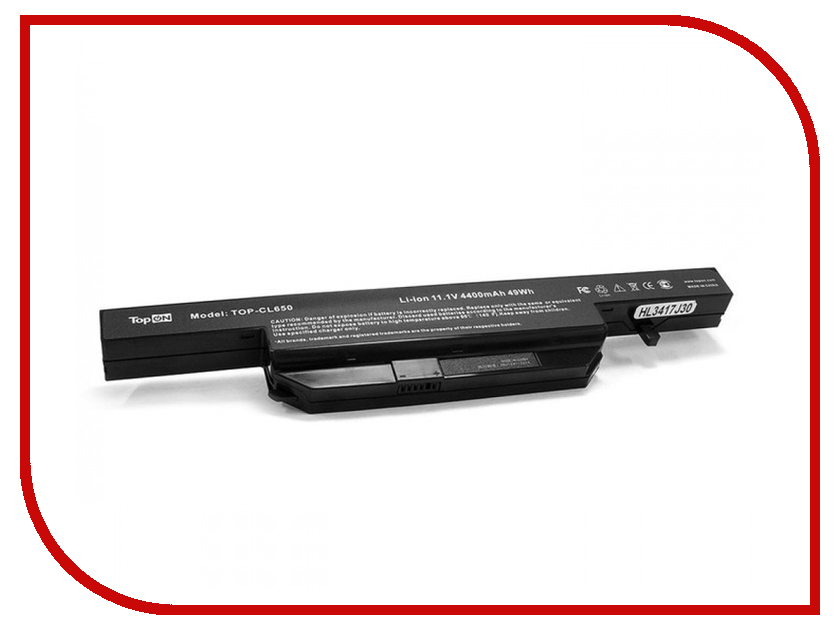 

Аккумулятор TopON TOP-CL650 11.1V 4400mAh для Clevo W650SF/W650SH/W650SR