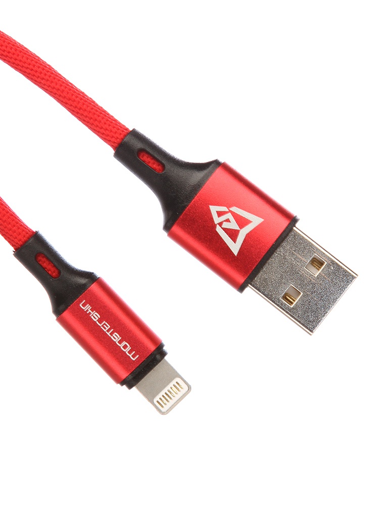 фото Аксессуар Monsterskin Raptor USB - Lightning 0.25m Red 11409