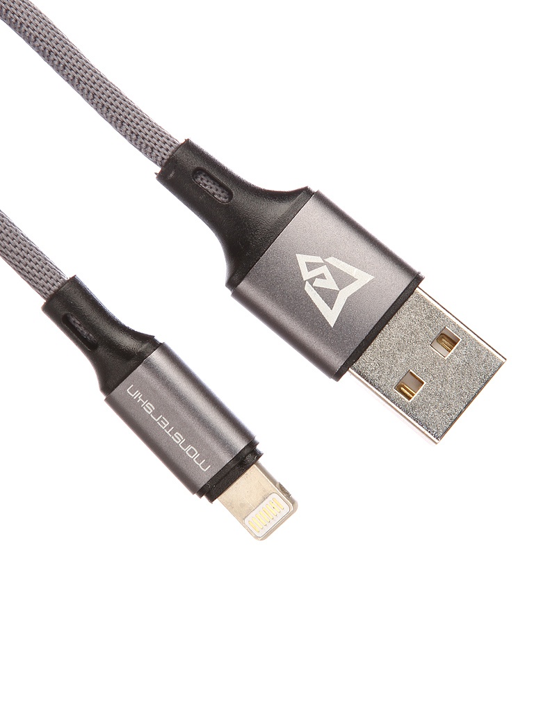 

Аксессуар Monsterskin Raptor USB - Lightning 1.2m Grey 11389, USB - Lightning