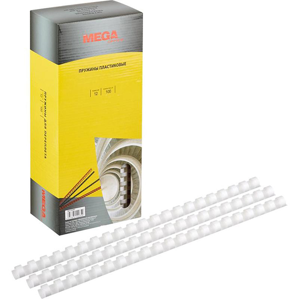 

Пружины для переплета ProMega Office 12мм 100шт White 255087, Office 255087