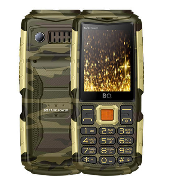сотовый телефон bq 1842 tank mini dark green Сотовый телефон BQ BQ-2430 Tank Power Camouflage-Gold