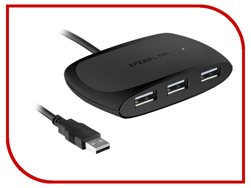 

Хаб USB Speed-Link Snappy USB 2.0-4-Port Black SL-140010-BK