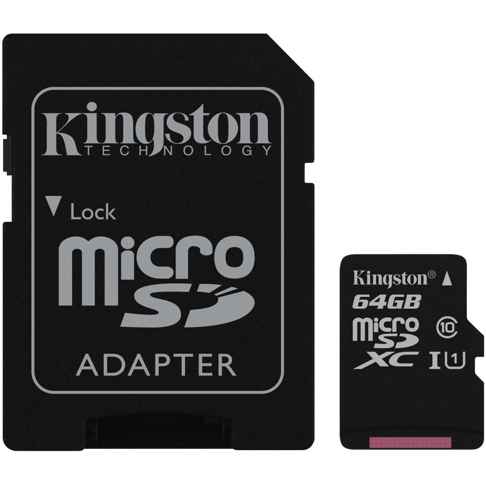 

Карта памяти 64Gb - Kingston Micro Secure Digital XC Class10 UHS-I SDCS/64GB, SDCS/64GB