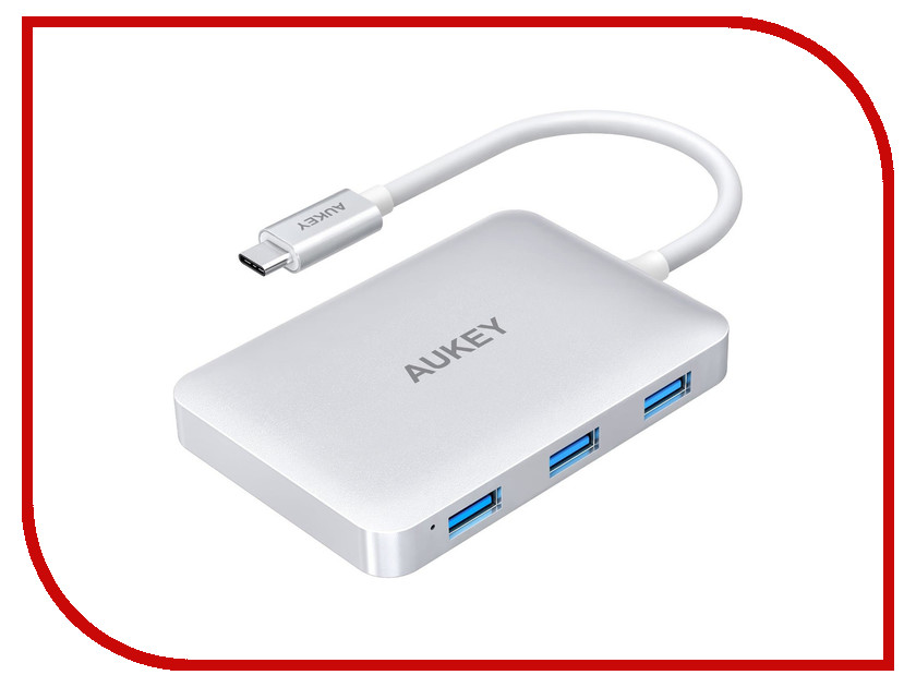

Хаб USB Aukey CB-C60 USB-C - 4xUSB 3.0 + HDMI Port + USB-C Charging Port Silver JPA119034