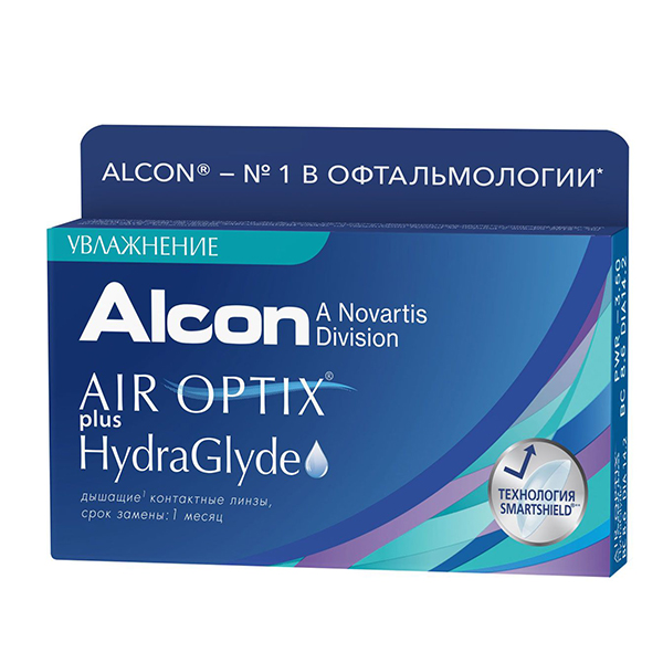 фото Контактные линзы Alcon Air Optix Plus HydraGlyde (6 линз / 8.6 / -0.5)