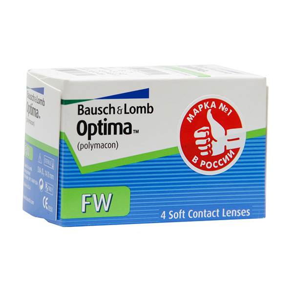 фото Контактные линзы bausch & lomb optima fw (4 линзы / 8.7 / -3.5) bausch &amp; lomb