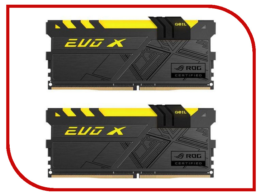 

Модуль памяти GeIL EVO X ROG DDR4 DIMM 3000MHz PC4-24000 CL15 - 16Gb KIT (2x8Gb) GREXR416GB3000C15ADC