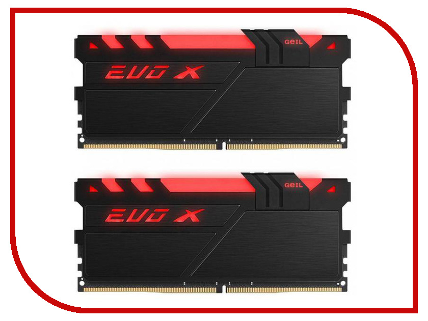 

Модуль памяти GeIL EVO X DDR4 DIMM 3000MHz PC4-24000 CL16 - 16Gb KIT (2x8Gb) GAEXY416GB3000C16ADC