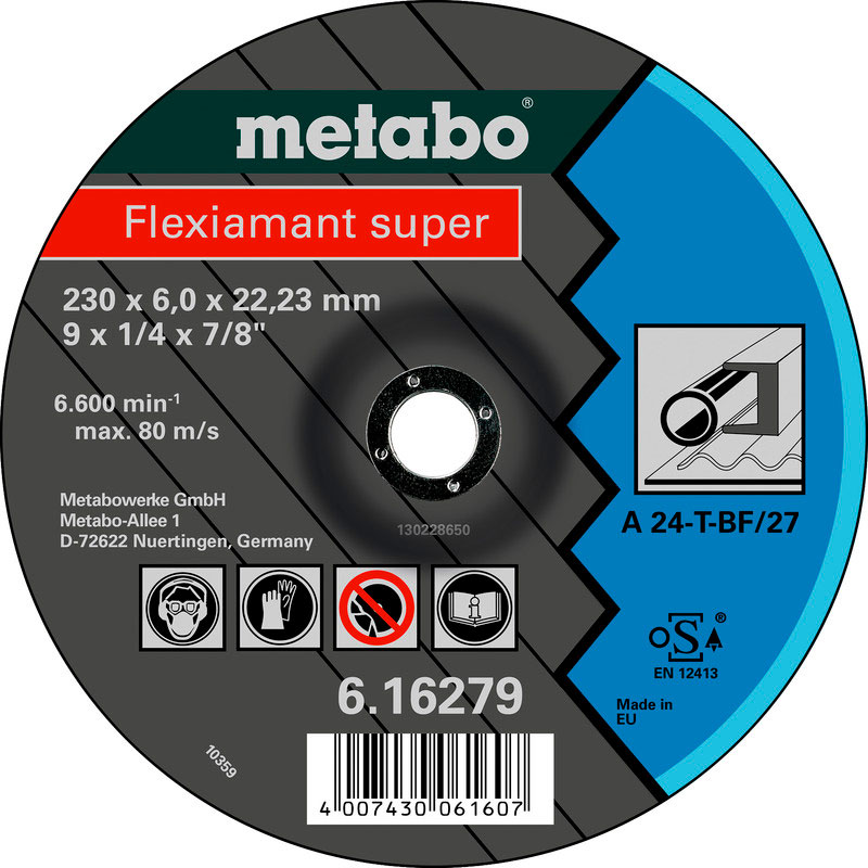 фото Диск Metabo Flexiamant Super 125x6.0 A24T Обдирочный для стали 616486000