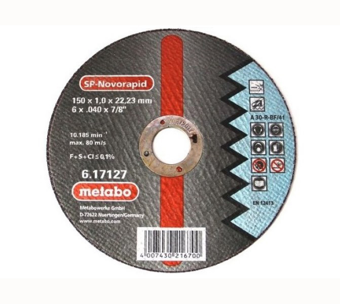 

Диск Metabo SP-Novorapid 150x1.0 Отрезной для стали 617127000