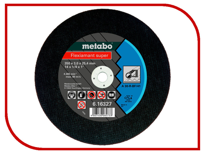 

Диск Metabo Flexiamant Super 350x3.0 A30R Отрезной для стали 616327000