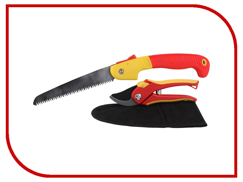 

Секатор Grinda + ножовка садовая и нейлоновая сумка - набор 8-423251-H3