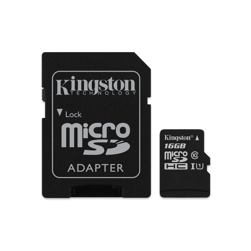 фото Карта памяти 16Gb - Kingston MicroSDHC Class 10 UHS-I U1 Canvas Select SDCS/16GB с переходником под SD