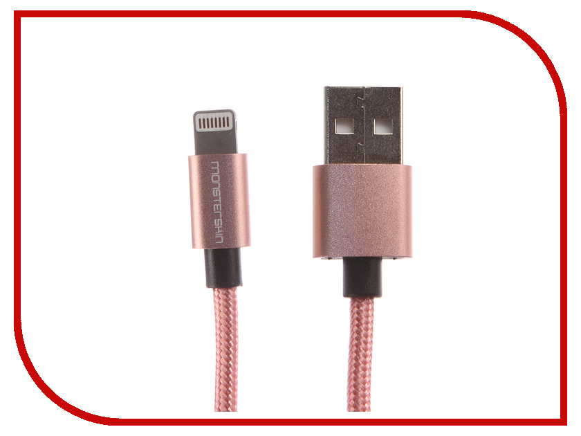

Аксессуар Monsterskin MS Flash USB - Lightning 1.0m Pink Gold