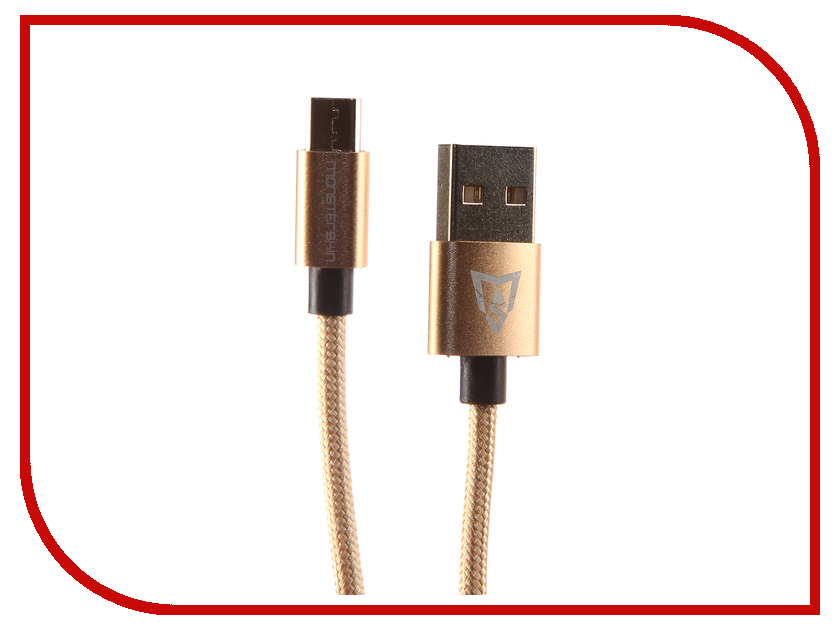 

Аксессуар Monsterskin MS Flash USB - microUSB 1.0m Gold
