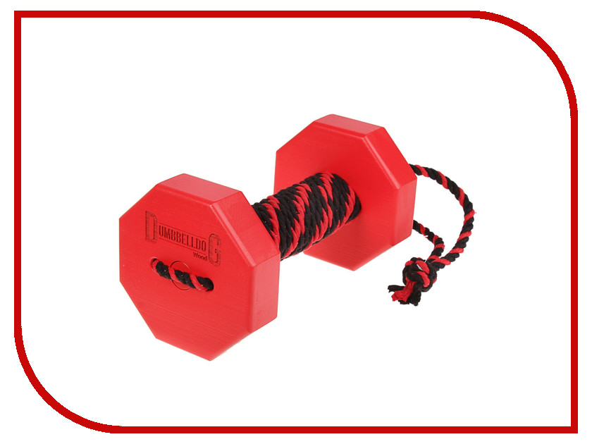 

Снаряд для апортировки Doglike Dumbbelldog Wood большой с канатом Red