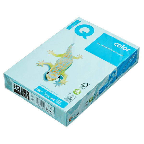 

Бумага IQ Color A4 160g/m2 250 листов Pastel Light Blue MB30 110810, A4 160g/m2