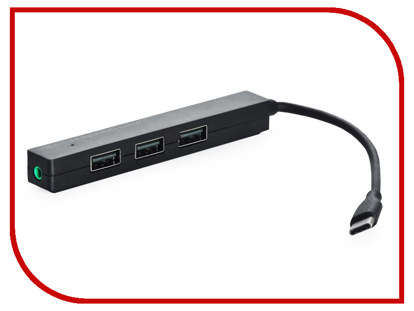 

Аксессуар Gurdini Type-C to 3 USB + 3.5mm Audio Black