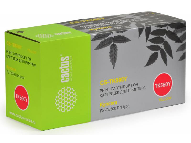 

Картридж Cactus CS-TK560Y Yellow для Kyocera FS-C5300DN, CS-TK560Y