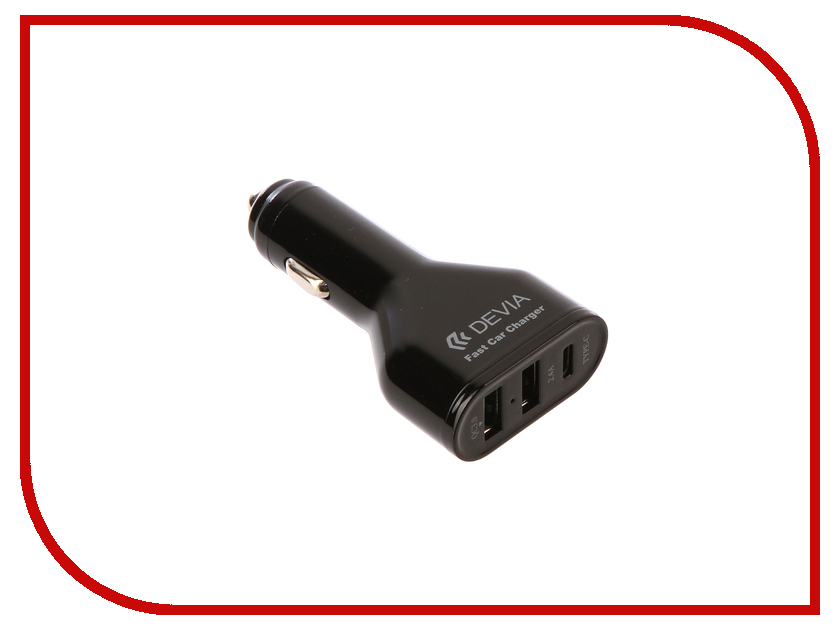 

Зарядное устройство Devia Swift Drive Car Charger 2xUSB Type-C QC3.0 Black