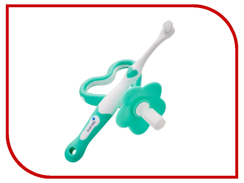

Набор зубных щеток Brush-baby My FirstBrush and Teether Set 2шт BRB097 Turquoise