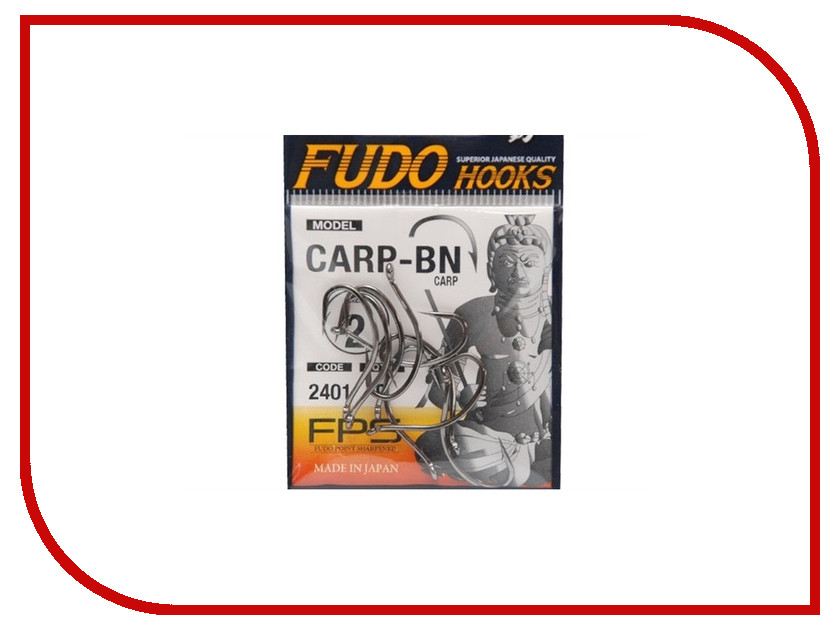 

Крючки Fudo Carp №2 BN 2401 9шт 2401-BN-2