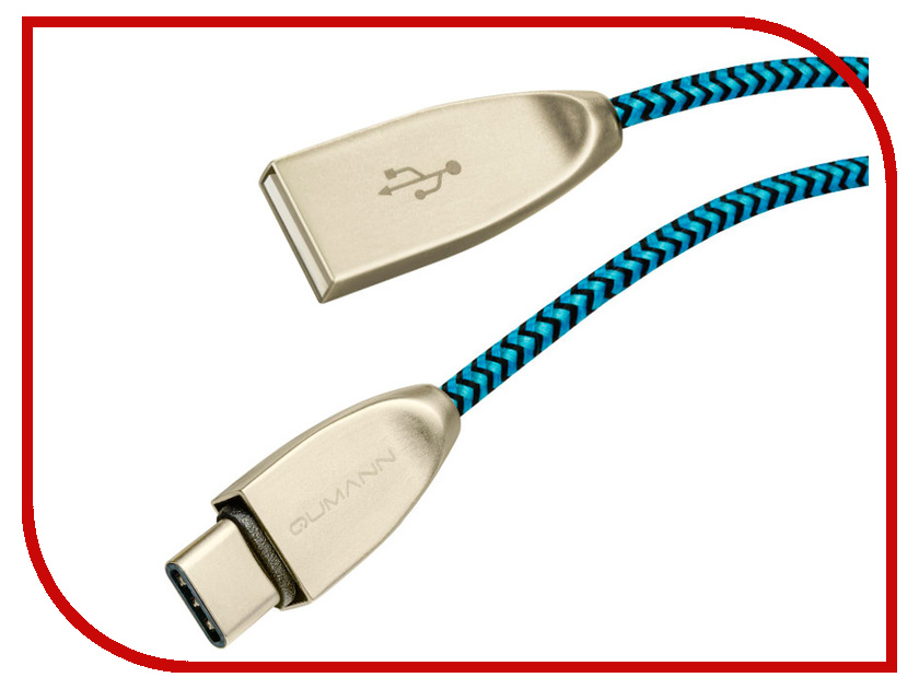 

Аксессуар Qumann Type-C 1.2m 2.4А Turquoise-Black 21315