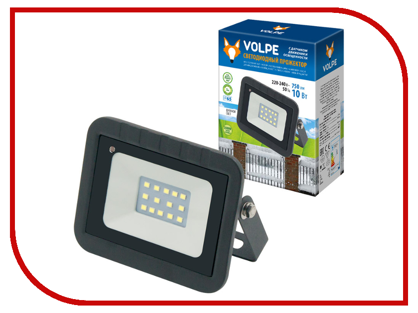 

Прожектор Volpe ULF-Q512 10W/DW Sensor IP65 220-240B Black