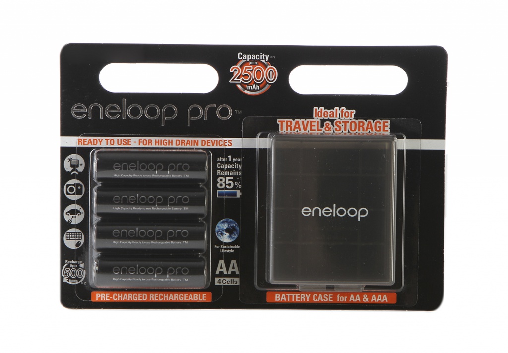 Аккумулятор AA - Panasonic Eneloop Pro 2450 mAh (4 штуки) BK-3HCDEC4BE