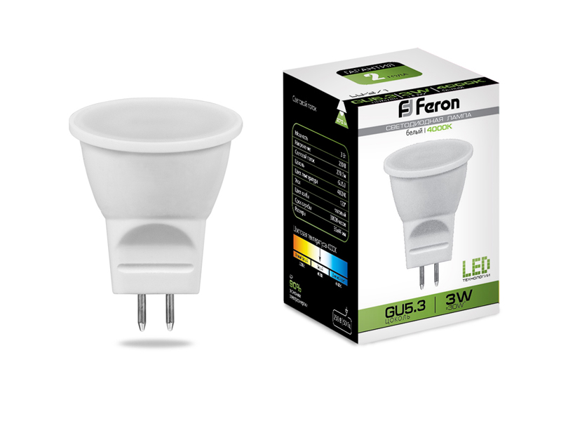 

Лампочка Feron LB-271 G5.3 6 3W 2700K 230V Warm White, LB-271