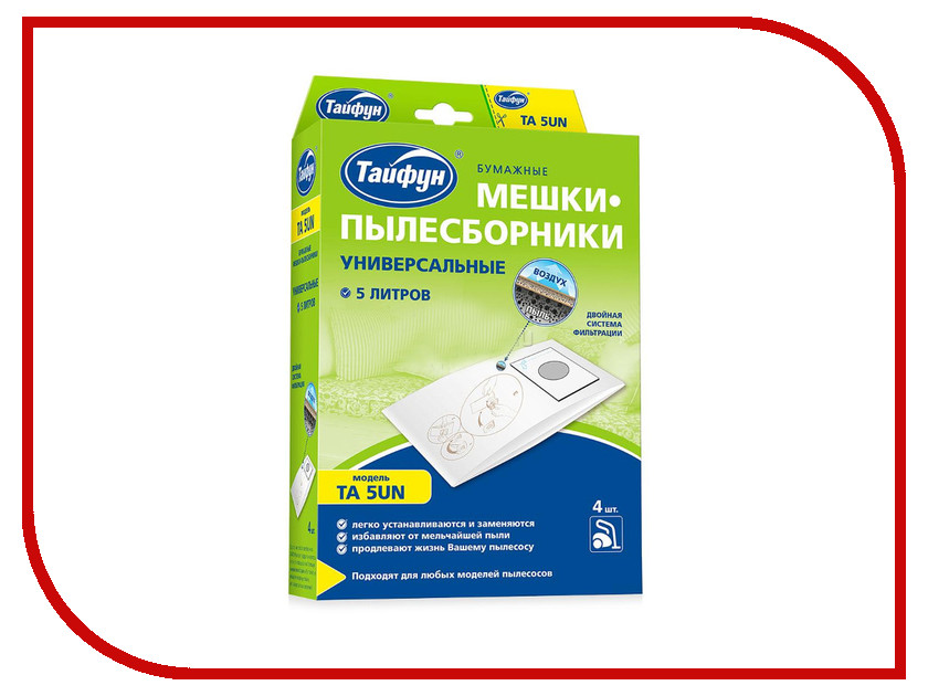 

Мешки бумажные Тайфун TA 5UN 4шт 4660003392050, TA 5UN